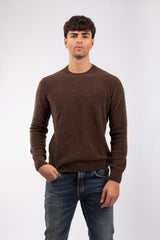 Herren Rundhalspullover Braun