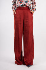 Cordhose mit Schlag, terracotta