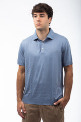 Herrenpolo aus Jersey, Hellblau