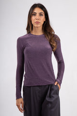 Lurex-Rundhalspullover, schmal geschnitten, UME
